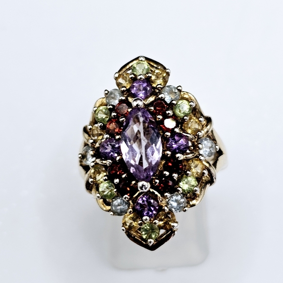 Michael Valitutti Genuine Gemstone 💍 in 18k Gold over Sterling Silver Sz 7! - Picture 9 of 13